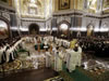 Clerics lead a mourning service for Patriarch Alexiy in Moscow's Christ the Savior Cathedral, December 6, 2008. The Russian Orthodox Church chose Metropolitan Kirill as an interim leader on Saturday after the death of Patriarch Alexiy II, a move that could open the way for more cooperation with Catholics. (From Reuters Pictures by REUTERS)